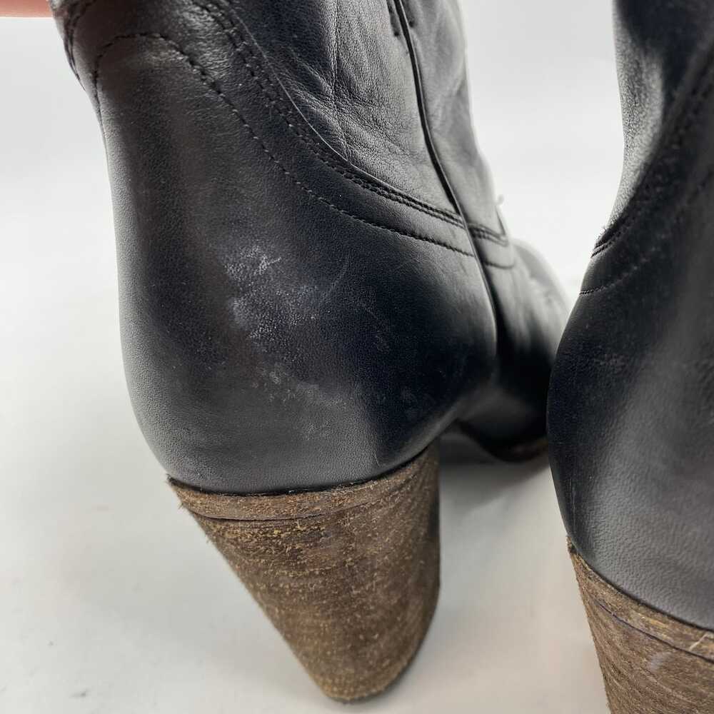 Frye Black Heeled Boots Almond Toe High Block Heel | Womens 10 - Picture 7 of 10